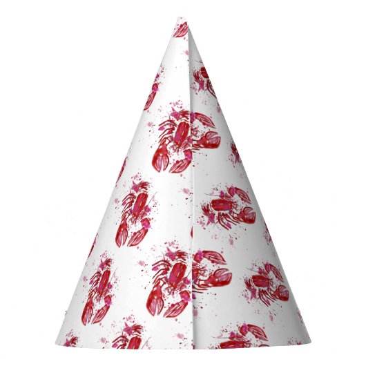 Lobster Print Feesthoedjes (Achterkant)