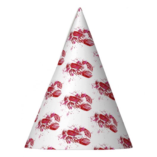 Lobster Print Feesthoedjes (Links)