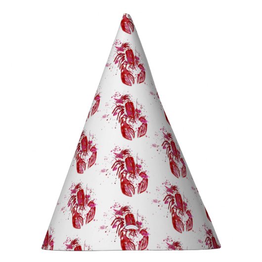 Lobster Print Feesthoedjes (Rechts)