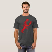 Lobster Print Lobster in het rood voor mannen T-shirt (Voorkant volledig)