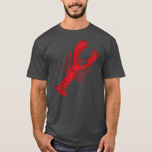 Lobster Print Lobster in het rood voor mannen T-shirt