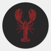 Lobster Print Ronde Sticker (Voorkant)