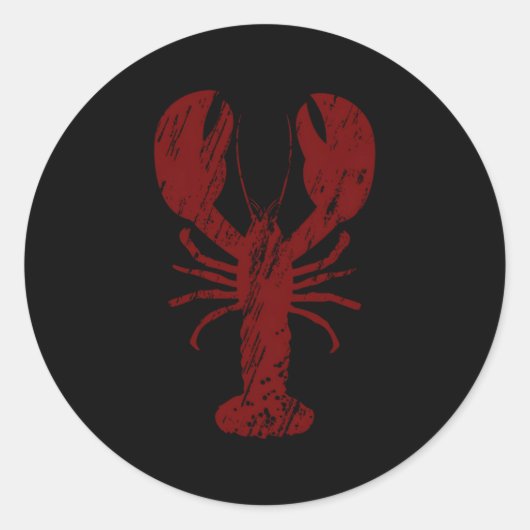 Lobster Print Ronde Sticker (Voorkant)
