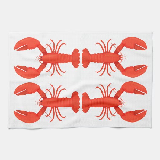 Lobster Quartet Kitchen Towel Theedoek (Horizontaal)