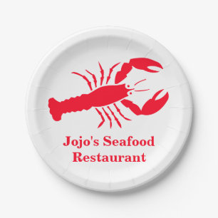 Lobster Red Jojo's (naam) restaurant voor zeevruch Papieren Bordje