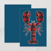Lobster Red Pset Buffalo Matching Pajama Family Bedankkaart (Voorkant / Achterkant)