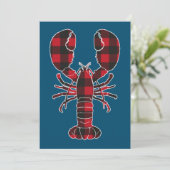 Lobster Red Pset Buffalo Matching Pajama Family Kaart (Staand voorkant)