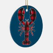 Lobster Red Pset Buffalo Matching Pajama Family Keramisch Ornament (Rechts)