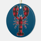 Lobster Red Pset Buffalo Matching Pajama Family Keramisch Ornament (Links)