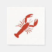Lobster red white modern grafisch leuk feestje servet (Voorkant)