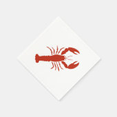 Lobster red white modern grafisch leuk feestje servet (Hoek)