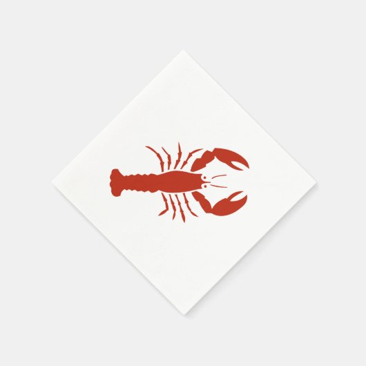 Lobster red white modern grafisch leuk feestje servet (Hoek)