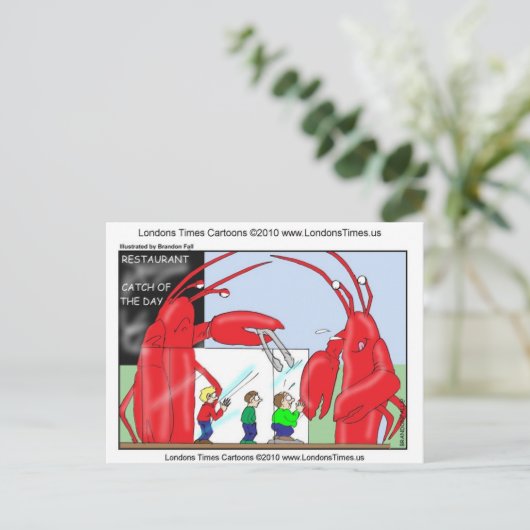 Lobster Restaurant Funny T - shirts Mokken & Gifts Briefkaart (Staand voorkant)