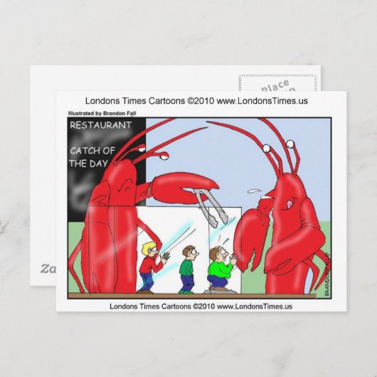 Lobster Restaurant Funny T - shirts Mokken & Gifts Briefkaart (Voorkant / Achterkant)