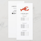 Lobster Restaurant | Kaart van het menu Menu van d (Voorkant / Achterkant)