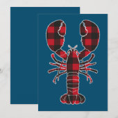 Lobster Rode Plaid Buffalo Matchende Pyjama Famili Kaart (Voorkant / Achterkant)