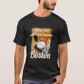 Lobster Roll and Clam Chowder Boston Street Design T-shirt (Voorkant)