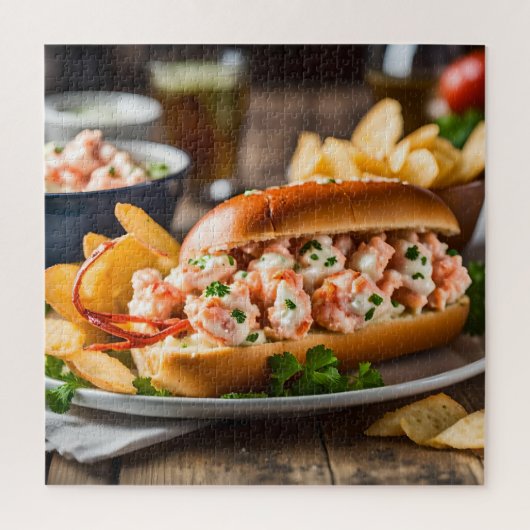 Lobster Roll And Potato Chips Legpuzzel (Verticaal)