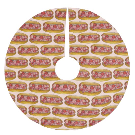 Lobster Roll Portland Maine Seafood Sandwich Kerstboom Rok (Voorkant)