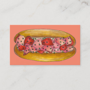 Lobster Roll Sandwich Maine Food Seafood Beach Visitekaartje