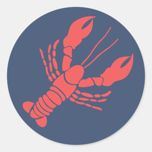 Lobster Ronde Sticker (Voorkant)