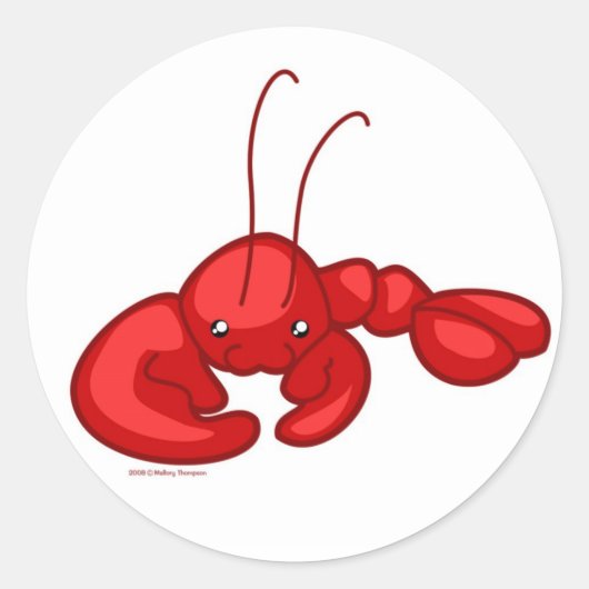 Lobster Ronde Sticker (Voorkant)