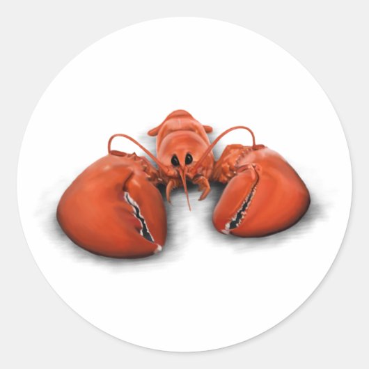 Lobster Ronde Sticker (Voorkant)