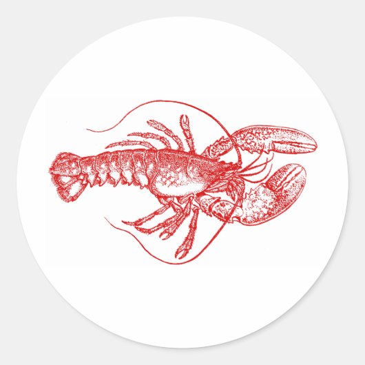 Lobster Ronde Sticker (Voorkant)