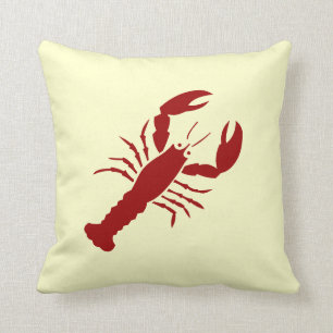 LOBSTER rood op witte kussen