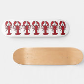 Lobster rood wit Aangepast Schaats breed Persoonlijk Skateboard (Horizontaal)