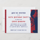 Lobster Seafood Birthday Party Invitation Kaart (Voorkant)