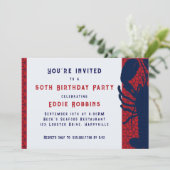 Lobster Seafood Birthday Party Invitation Kaart (Staand voorkant)