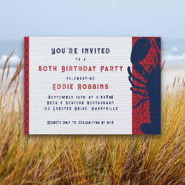 Lobster Seafood Birthday Party Invitation Kaart