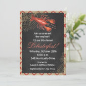 Lobster Seafood Boil Party Invitation Kaart (Staand voorkant)