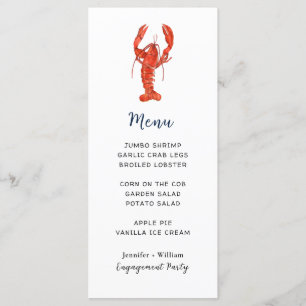 Lobster Seafood Party Menu Kaart