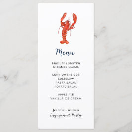 Lobster Seafood Party Menu Kaart