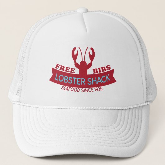 Lobster Shack Fresh Seafood Logo Trucker Pet (Voorkant)