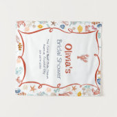 Lobster She Is a Catch Bridal Shower Banner Wandkleed (Voorkant (horizontaal))