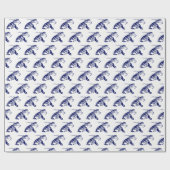 Lobster Silhouette #1 Tekenblauw Cadeaupapier (Vlak)