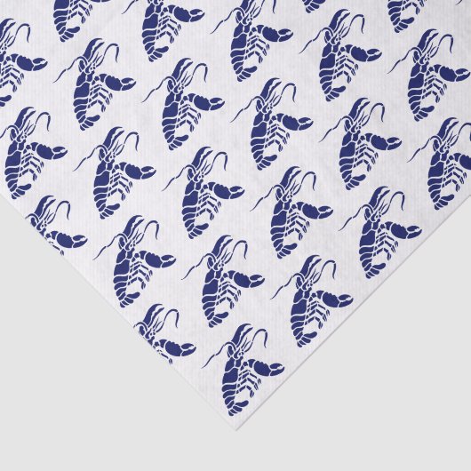 Lobster Silhouette #1 Tekenblauw Tissuepapier (Detail)
