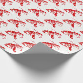 Lobster Silhouette #1 Tekening Rood Cadeaupapier (Hoek)