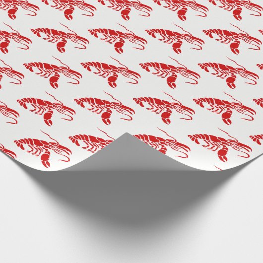 Lobster Silhouette #1 Tekening Rood Cadeaupapier (Hoek)