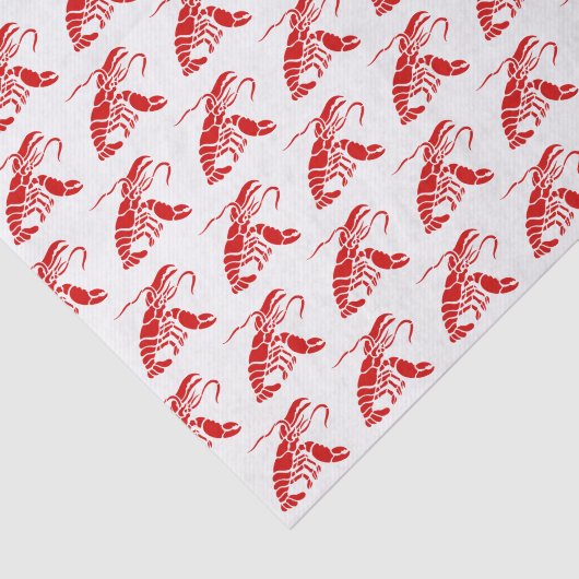 Lobster Silhouette #1 Tekening Rood Tissuepapier (Detail)