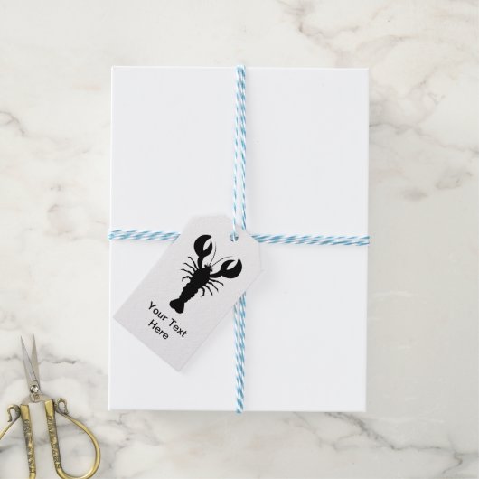 Lobster Silhouette Cadeaulabel (Met Touw)
