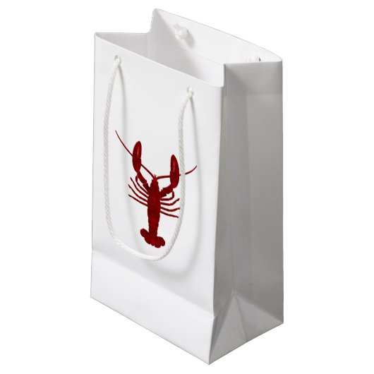 Lobster Silhouette Klein Cadeauzakje (Voorkant Gekanteld)