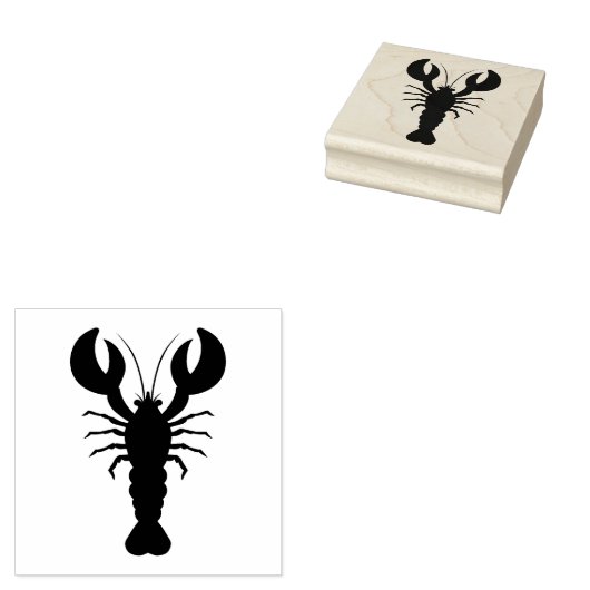Lobster Silhouette Rubberstempel (Gestempeld)