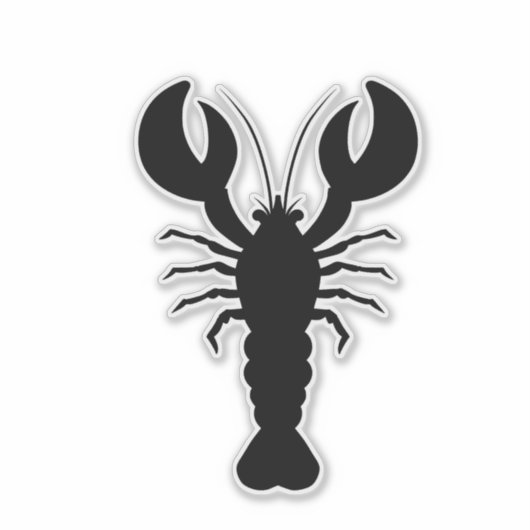 Lobster Silhouette Sticker (Voorkant)
