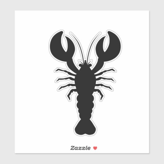 Lobster Silhouette Sticker (Vel)