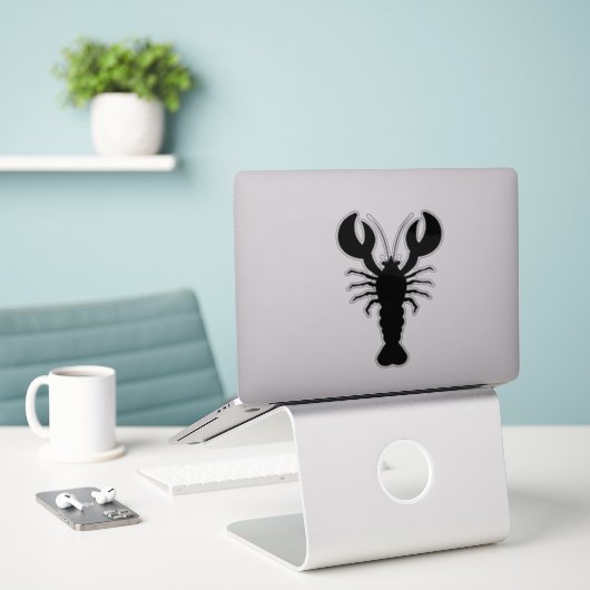 Lobster Silhouette Sticker (Laptop op bureau)