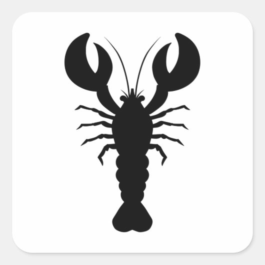 Lobster Silhouette Vierkante Sticker (Voorkant)